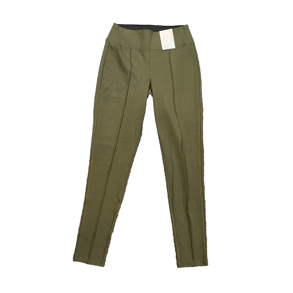 Nine West Leggings Womens M/L Long Avocado Seamed Tummy Control Ponte Pintuck